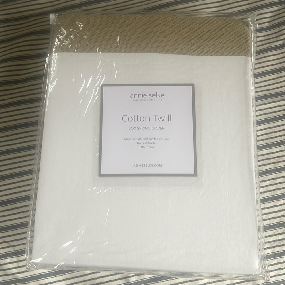 Annie Selke, twin size boxspring cover. 100% cotton. Brand new in package.